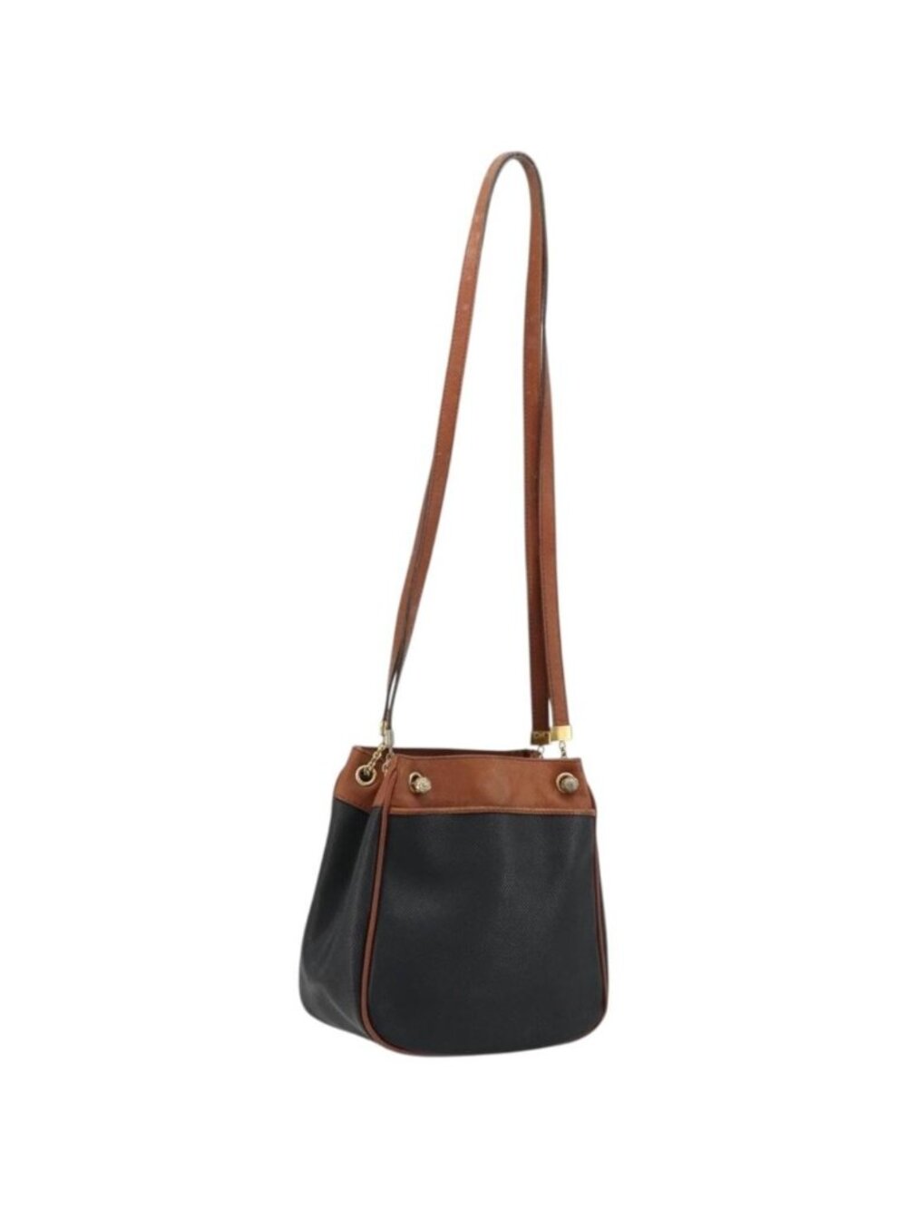 BOTTEGA VENETA Shoulder Bag PVC Leather Black Gold